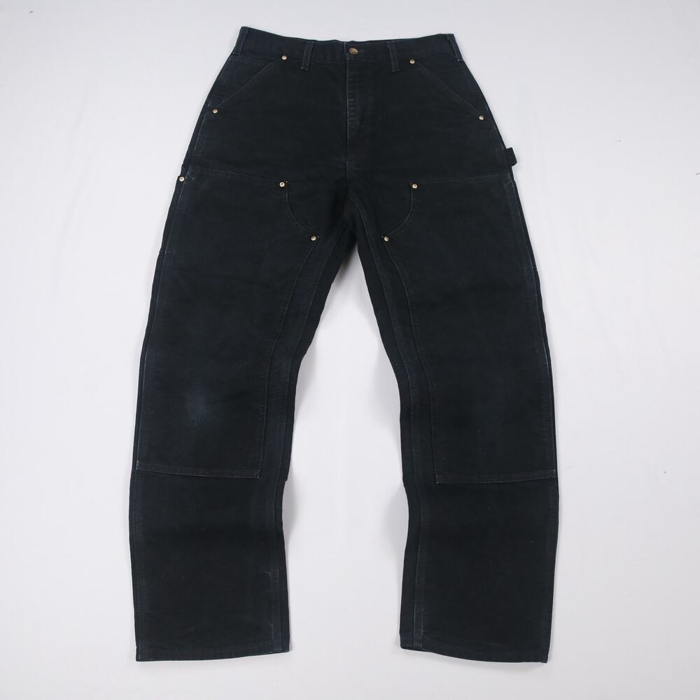 Vintage Carhartt B01 BLK Faded Black Double Knee Carpenter Pants 30x31